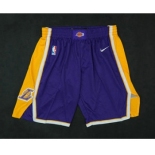 Men's Los Angeles Lakers Purple 2017-2018 Nike Swingman Stitched NBA Shorts