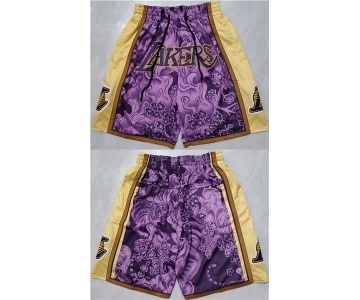 Men's Los Angeles Lakers Purple Yellow Shorts