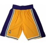 Men's Los Angeles Lakers Yellow Hardwood Classics Soul Swingman Throwback Shorts