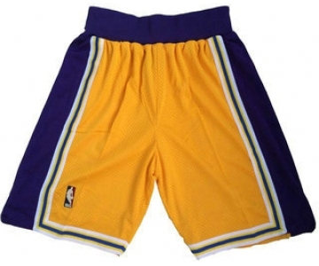 Men's Los Angeles Lakers Yellow Hardwood Classics Soul Swingman Throwback Shorts