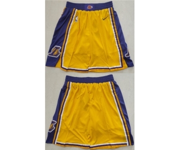 Men's Los Angeles Lakers Yellow Shorts (Run Small)