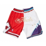 1997 NBA Finals Bulls x Jazz Shorts (Red-White) JUST DON By Mitchell & Ness