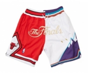 1997 NBA Finals Bulls x Jazz Shorts (Red-White) JUST DON By Mitchell & Ness