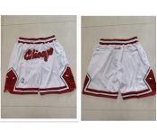 Chicago Bulls 1997-98 White With Chicago AU Throwback Shorts