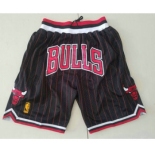 Chicago Bulls Black With Red Pinstripe 1997-98 Swingman Throwback Just Don Shorts