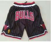 Chicago Bulls Black With Red Pinstripe 1997-98 Swingman Throwback Just Don Shorts