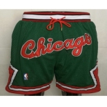 Chicago Bulls Green With Chicago Swingman Throwback Shorts