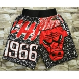 Men's Chicago Bulls Black Big Face Mitchell Ness Hardwood Classics Soul Swingman Throwback Shorts