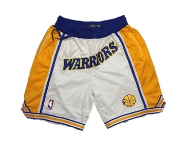 Golden State Warriors 1995-96 White Just Don Shorts Swingman Shorts