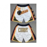 Men's Golden State Warriors #30 Stephen Curry White Shorts(Run Small)