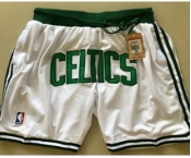 Men's Boston Celtics White Just Don Shorts Swingman Shorts