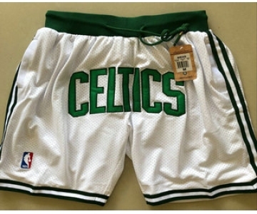 Men's Boston Celtics White Just Don Shorts Swingman Shorts