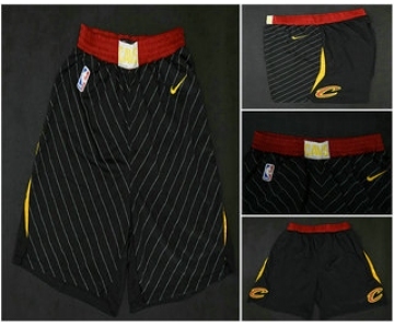 Men's Cleveland Cavaliers Black 2017-2018 Nike Swingman Stitched NBA Shorts