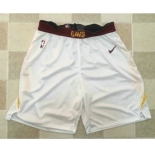 Men's Cleveland Cavaliers White 2017-2018 Nike Swingman Stitched NBA Shorts