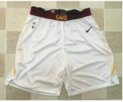 Men's Cleveland Cavaliers White 2017-2018 Nike Swingman Stitched NBA Shorts