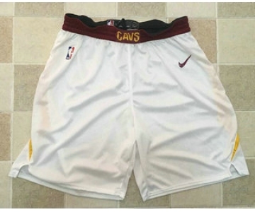 Men's Cleveland Cavaliers White 2017-2018 Nike Swingman Stitched NBA Shorts