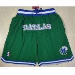 Men's Dallas Mavericks Green Just Don Swingman Throwback Shorts