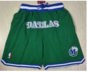 Men's Dallas Mavericks Green Just Don Swingman Throwback Shorts