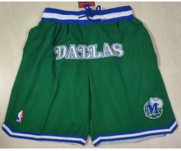 Men's Dallas Mavericks Green Just Don Swingman Throwback Shorts