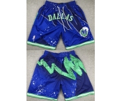 Men's Dallas Mavericks Royal Green Shorts (Run Small)