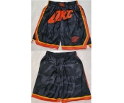 Men's Oklahoma City Thunder Black City Edition Shorts (Run Small)