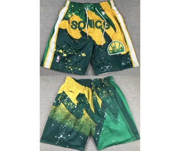 Men's Oklahoma City Thunder Green SuperSonics Shorts (Run Smaller)