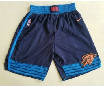 Men's Oklahoma City Thunder Navy Blue 2017-2018 Nike Swingman Stitched NBA Shorts