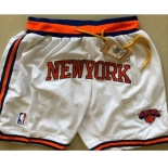 Men's New York Knicks White Just Don Shorts Swingman Shorts