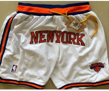 Men's New York Knicks White Just Don Shorts Swingman Shorts