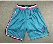 Men's Miami Heat Light Blue 2019 Nike Swingman Stitched NBA Shorts