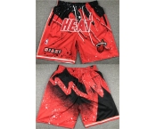 Men's Miami Heat Red Black Shorts (Run Small)