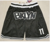 Men's Brooklyn Nets #11 Kyrie Irving Black Just Don Swingman Shorts