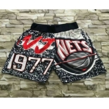 Men's Brooklyn Nets Black Big Face Mitchell Ness Hardwood Classics Soul Swingman Throwback Shorts