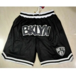 Men's Brooklyn Nets Black Just Don Swingman Throwback Shorts