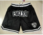 Men's Brooklyn Nets Black Just Don Swingman Throwback Shorts