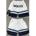 Men's Minnesota Timberwolves White Mitchell & Ness Shorts