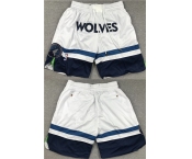 Men's Minnesota Timberwolves White Mitchell & Ness Shorts