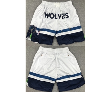 Men's Minnesota Timberwolves White Mitchell & Ness Shorts