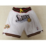 76ers White Just Don Throwback Mesh Shorts