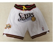 76ers White Just Don Throwback Mesh Shorts