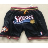 Men's Philadelphia 76ers 1999-00 Black Just Don Shorts Swingman Shorts