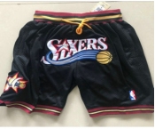 Men's Philadelphia 76ers 1999-00 Black Just Don Shorts Swingman Shorts