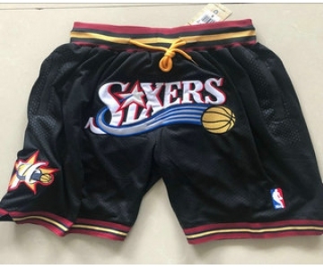 Men's Philadelphia 76ers 1999-00 Black Just Don Shorts Swingman Shorts