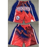 Men's Philadelphia 76ers Red Blue Shorts (Run Small)