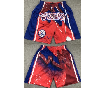 Men's Philadelphia 76ers Red Blue Shorts (Run Small)