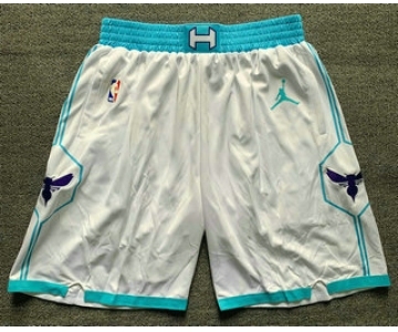 Men's Charlotte Hornets White 2021 Brand Jordan Swingman Stitched NBA Shorts