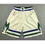 Men's Milwaukee Bucks Cream 2020 City Edition NBA Swingman Shorts