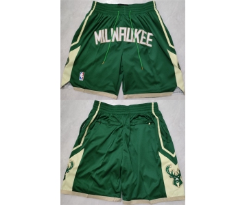 Men's Milwaukee Bucks Green Shorts (Run Small)