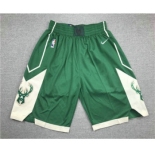 Men's Milwaukee Bucks Green Stitched NBA Nike Swingman Shorts