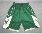 Men's Milwaukee Bucks Green Stitched NBA Nike Swingman Shorts